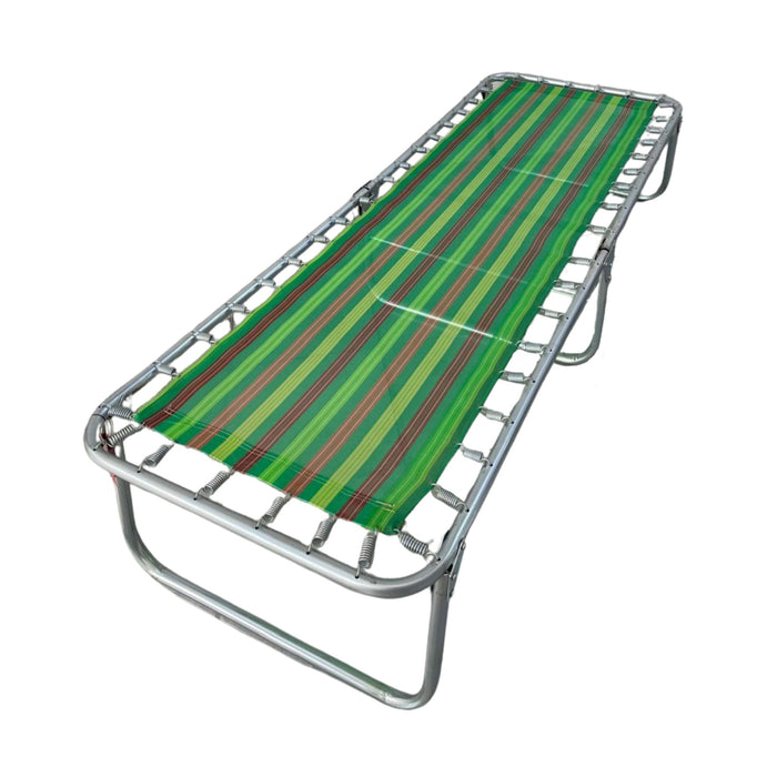 Catre Plegable Clásico de Lona Plástica SuperCatres abierto en color verde con estructura metálica resistente