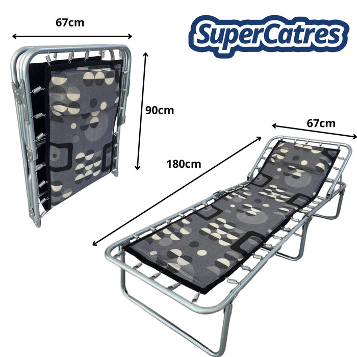 Catre Acojinado Reclinable con medidas detalladas y diseño ergonómico.