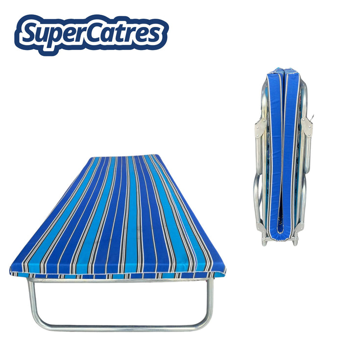 Catre Camastro Deluxe compacto con colchoneta de hule espuma de 6 cm SuperCatres - fácil de almacenar y transportar.
