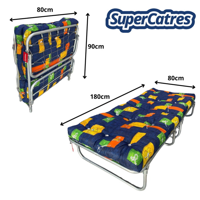 Dimensiones del Catre Camastro con colchoneta de borra de 9 cm - 180 x 80 x 40 cm.
