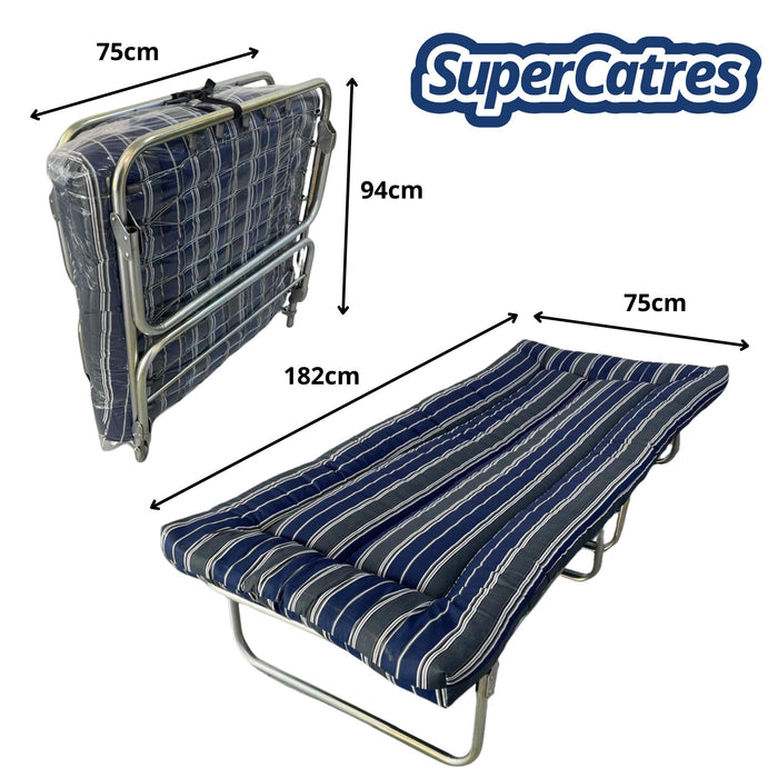 Dimensiones del Catre Camastro con colchoneta de borra de 8 cm - 182 x 75 x 40 cm.
