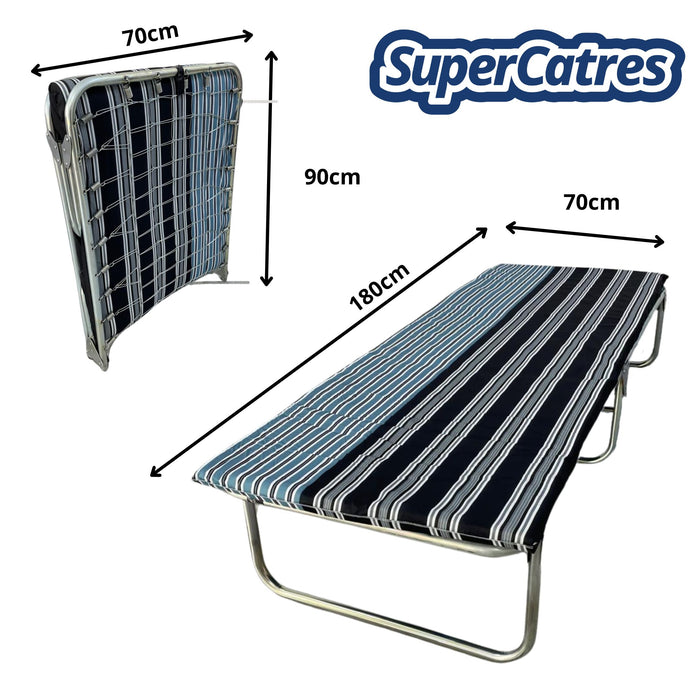 Dimensiones del Catre Camastro Plus con colchoneta de hule espuma de 4 cm - 182 x 70 x 36 cm.