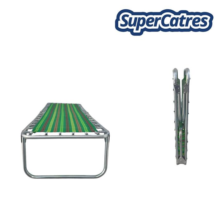 Catre Plegable Clásico de Lona Plástica SuperCatres plegado para fácil almacenamiento y transporte