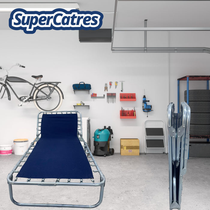 Catre Reclinable SuperCatres en espacio interior, fácil de almacenar.