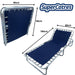Catre plegable con lona resistente y estructura metálica reforzada.