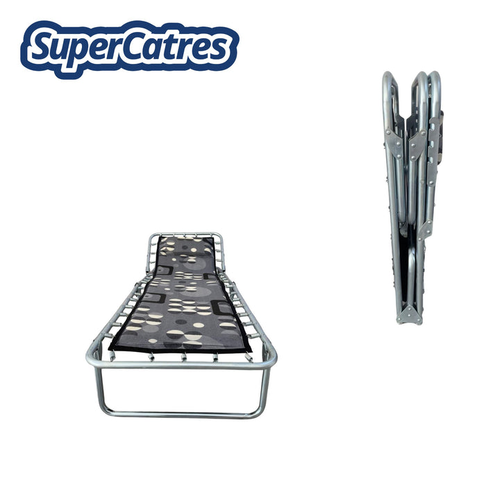 Vista frontal del Catre Acojinado Reclinable SuperCatres, compacto y funcional.