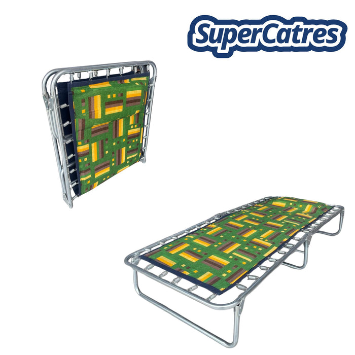 Catre plegable XL con colchoneta de 2 cm y marca SuperCatres - práctico y funcional.