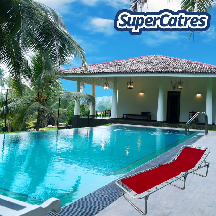Catre Reclinable de Lona en piscina, perfecto para exteriores