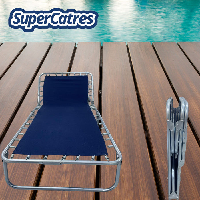 Catre Reclinable XL en área de piscina, ideal para exteriores.